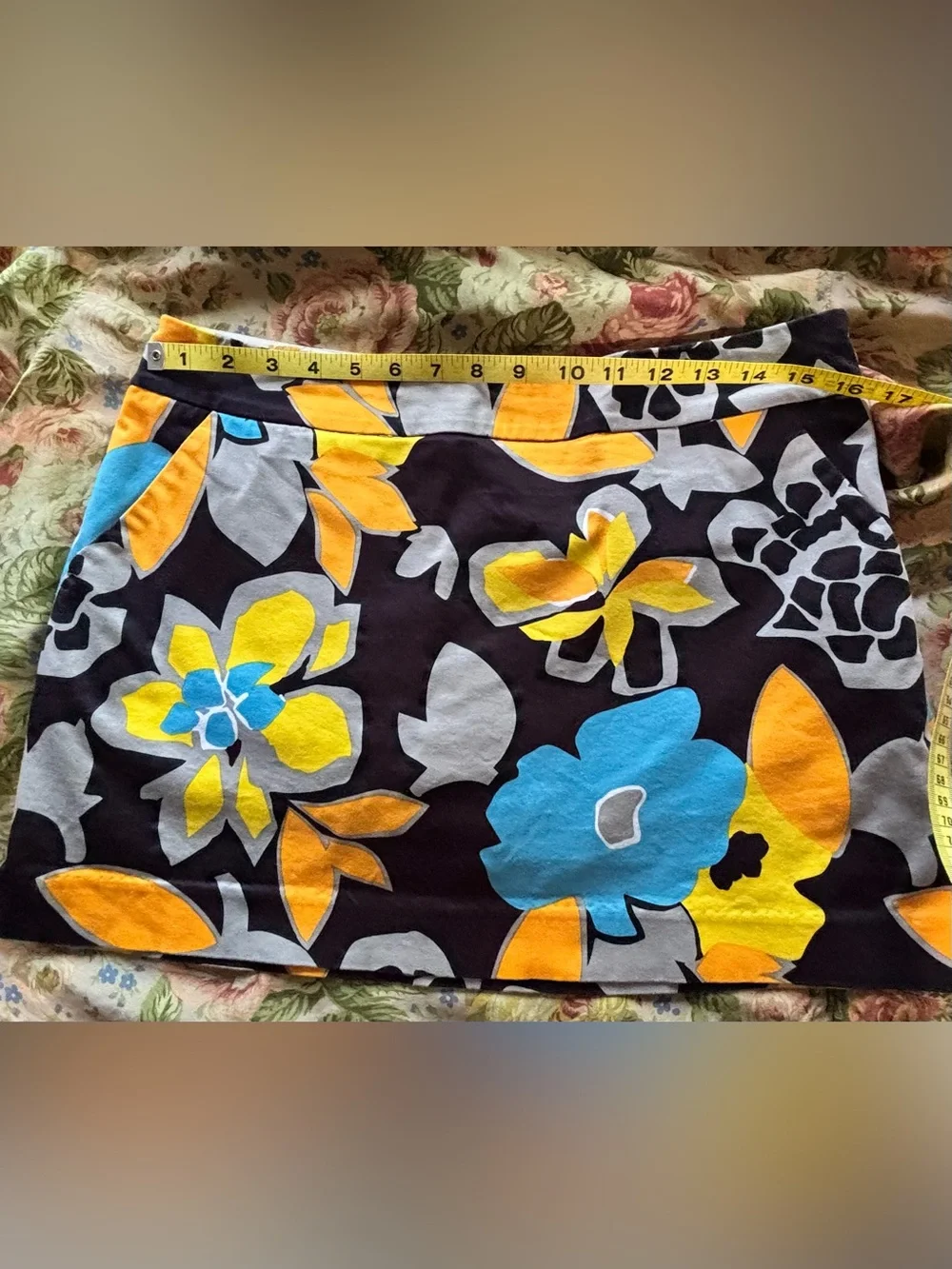 LOUDMOUTH Ladies FLORAL golf skort BLACK BLUE ORANGE size 10